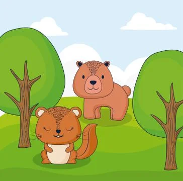 Cute animals design Stock Illustration