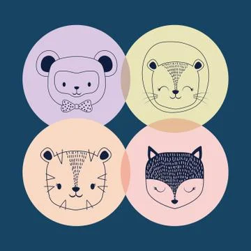 Cute animals design Stock Illustration