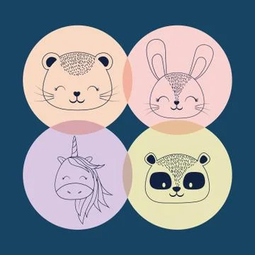 Cute animals design Stock Illustration