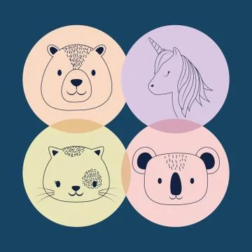 Cute animals design Stock Illustration
