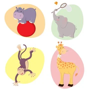 Cute Animals Stock Illustration