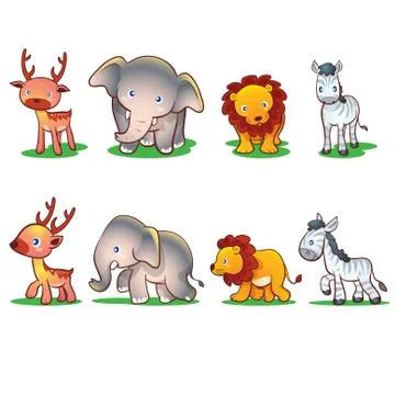 Cute animals Stock Illustration