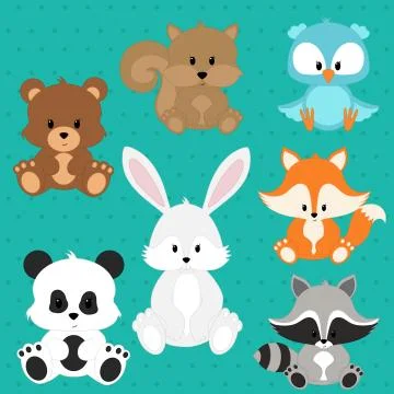 Cute animals Illustrazione stock