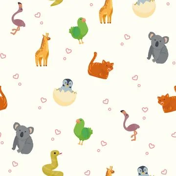 Cute animals pattern イラスト素材