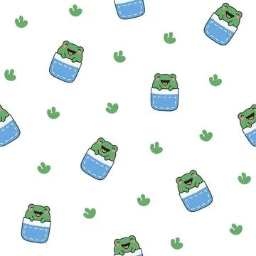 Cute animals in the pocket. Seamless pattern. Stock Illustration