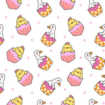 Cute animals in the pocket. Seamless pattern. 스톡 일러스트