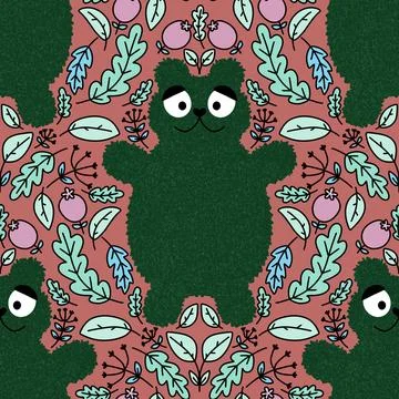 Cute animals seamless fluffy bears pattern for wrapping paper and kids Stock Illustration