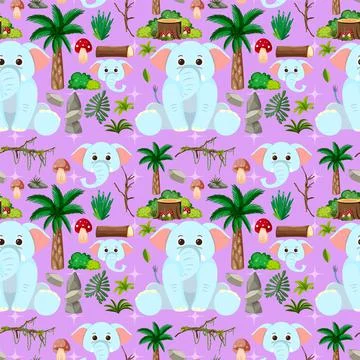 Cute animals seamless pattern イラスト素材
