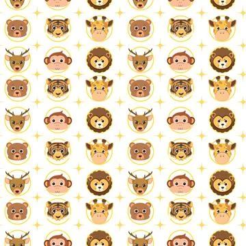 Cute animals seamless pattern 스톡 일러스트
