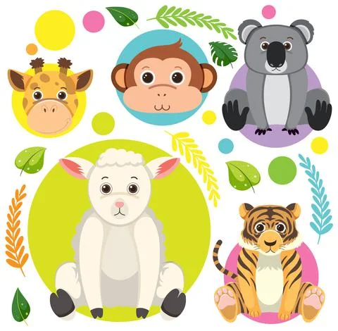 Cute animals seamless pattern Stockillustratie