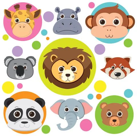 Cute animals seamless pattern Stock Illustration