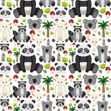 Cute animals seamless pattern イラスト素材