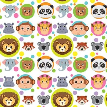 Cute animals seamless pattern Stockillustratie