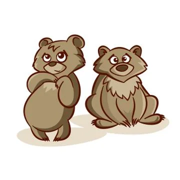 Cute Animals Two Bears Stock Illustration