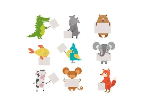 Cute animals vector character Stock Illustration