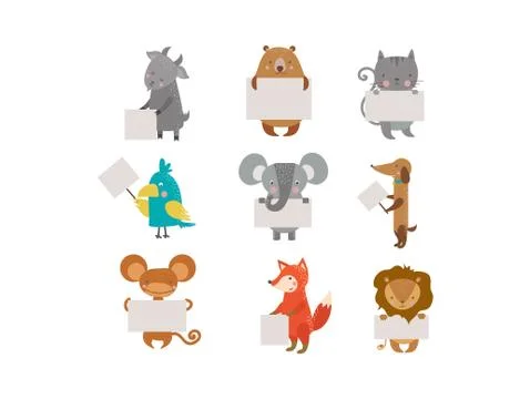 Cute animals vector character Stockillustratie