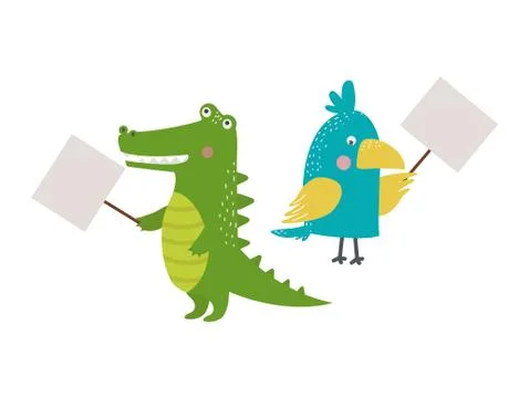 Cute animals vector character Stock Illustration