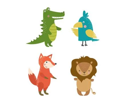 Cute animals vector character イラスト素材