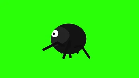 Cute Animated Black Spider Creature Walking. Stock Footage 318171267