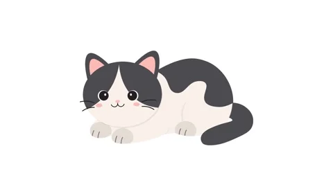 Cute Animated Cat Icon Character Design for App and Web User Interface Vídeo Stock 345930852