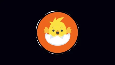 Cute animated chick hatching loop easter spring baby bird cartoon social me.. Stock Footage 321444773