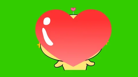 Cute Animated Duck Kissing Heart on Green Screen - Ideal for Video Overlays.. Stock Footage 282778053