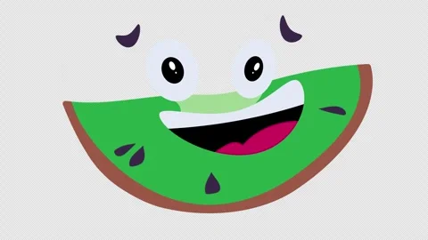 Cute animated kiwi fruit character winking and smiling seamless loop Stock Footage 334850217