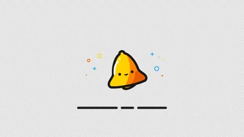 Cute Animated Notification Bell with Floating Sparkles Stock Footage 344167285