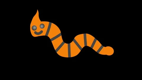 Cute animated orange worm with ghostly fire shape and playful Halloween vibe. Stock Footage 320286874