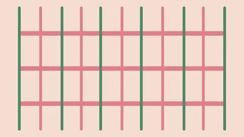Cute animated pastel grid background with pink and green lines Stock Footage 316217330