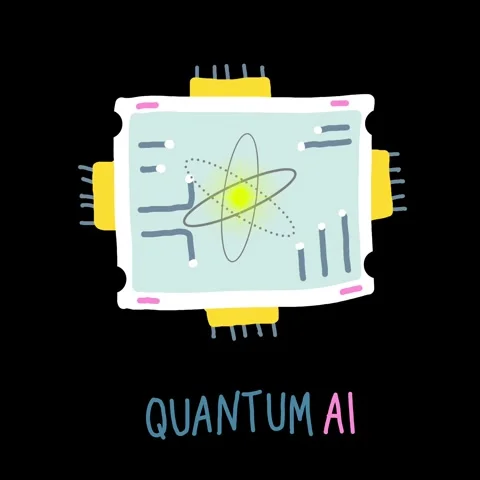 Cute animated Quantum AI character with glowing tech elements Stock Footage 314308788