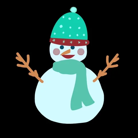 Cute animated snowman wearing a festive scarf and hat Stock Footage 311847553