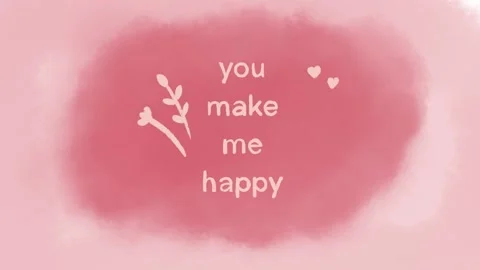 Cute animation for lovers, you make me happy Stock Footage 224638183
