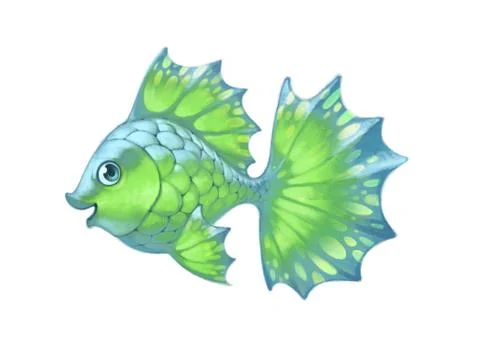 Cute anime fish Stock Illustration