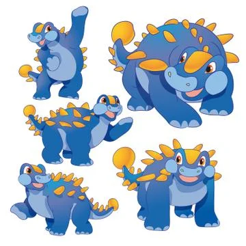 Cute ankylosaurus Stock Illustration