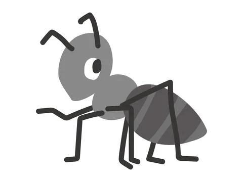 Cute ant. Simple and flat design. Stock Illustration