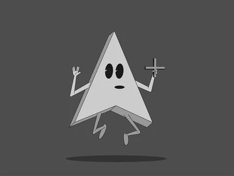 Cute Anthropomorphic Mouse Cursor Cartoon Mascot Illustration Stock Illustration