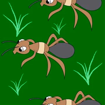 Cute ants. seamless stock vector pattern Stock Illustration