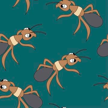 Cute ants. Seamless vector pattern Stock Illustration