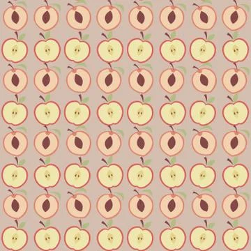 Cute apple and peach pattern Stock Illustration