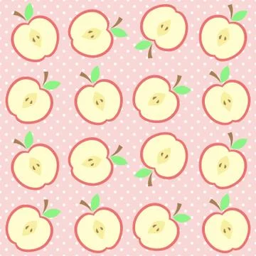 Cute apple pattern Illustrazione stock