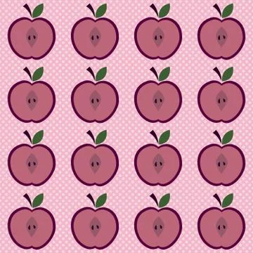 Cute apple pattern Stock Illustration