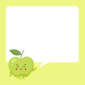 Cute Apple with Speech Bubbles Stock Illustration