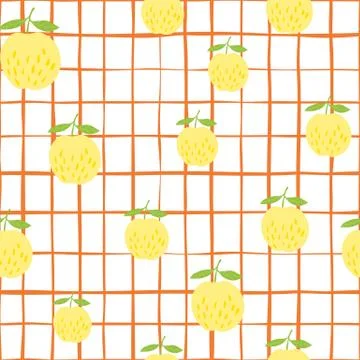Cute apples seamless pattern on red stripes background. Sweet fruit. Illustrazione stock