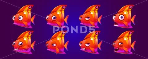 Cute Fish Character Cartoon Vector Illustration Stock Illustration