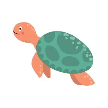 Cute aquatic turtle. Stock Illustration