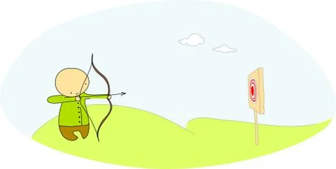 Cute archer Illustrazione stock