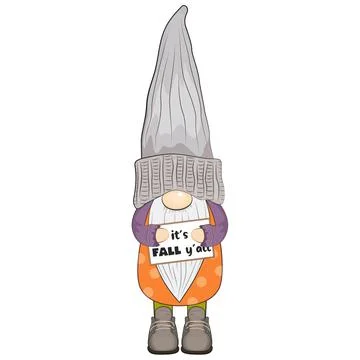 Cute autumn gnome . Its fall yall. Stock Illustration