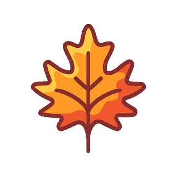 Cute autumn leaves vector illustration set. Stock Illustration