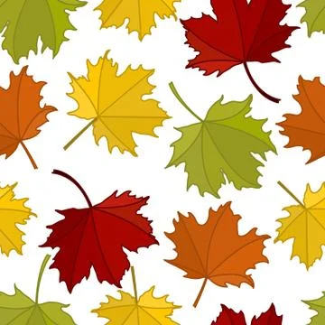 Cute autumn pattern with maple leaves. Illustrazione stock